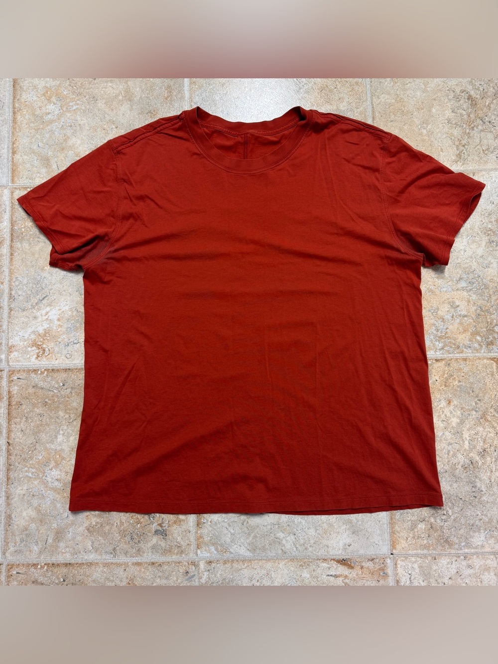 lululemon athletica | womens short sleeve rust tee shirt crewneck xl